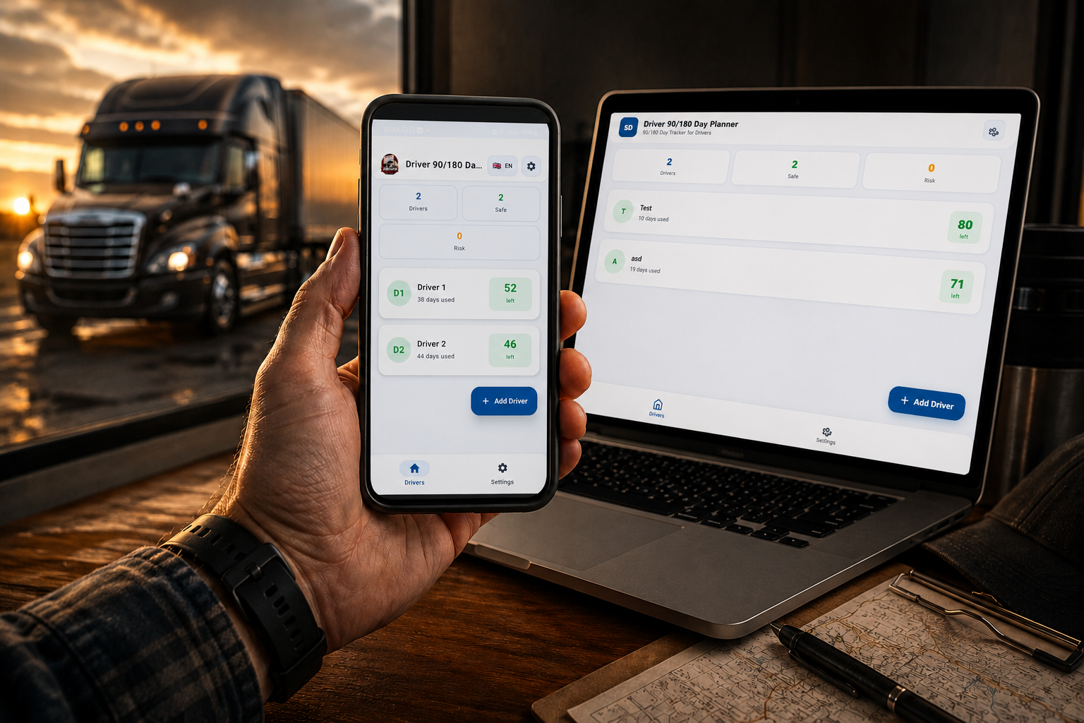 Driver Planner App Interface